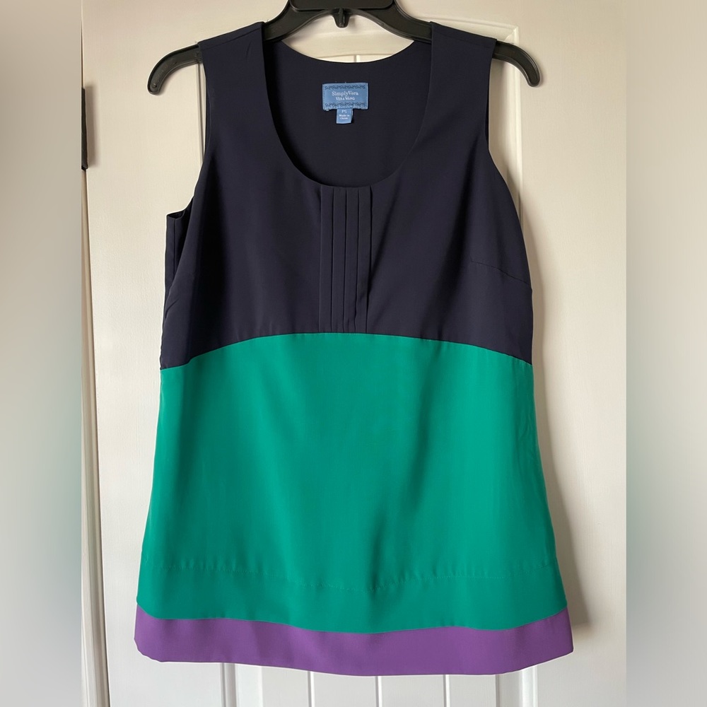 SimplyVera sleeveless color block top, size PS